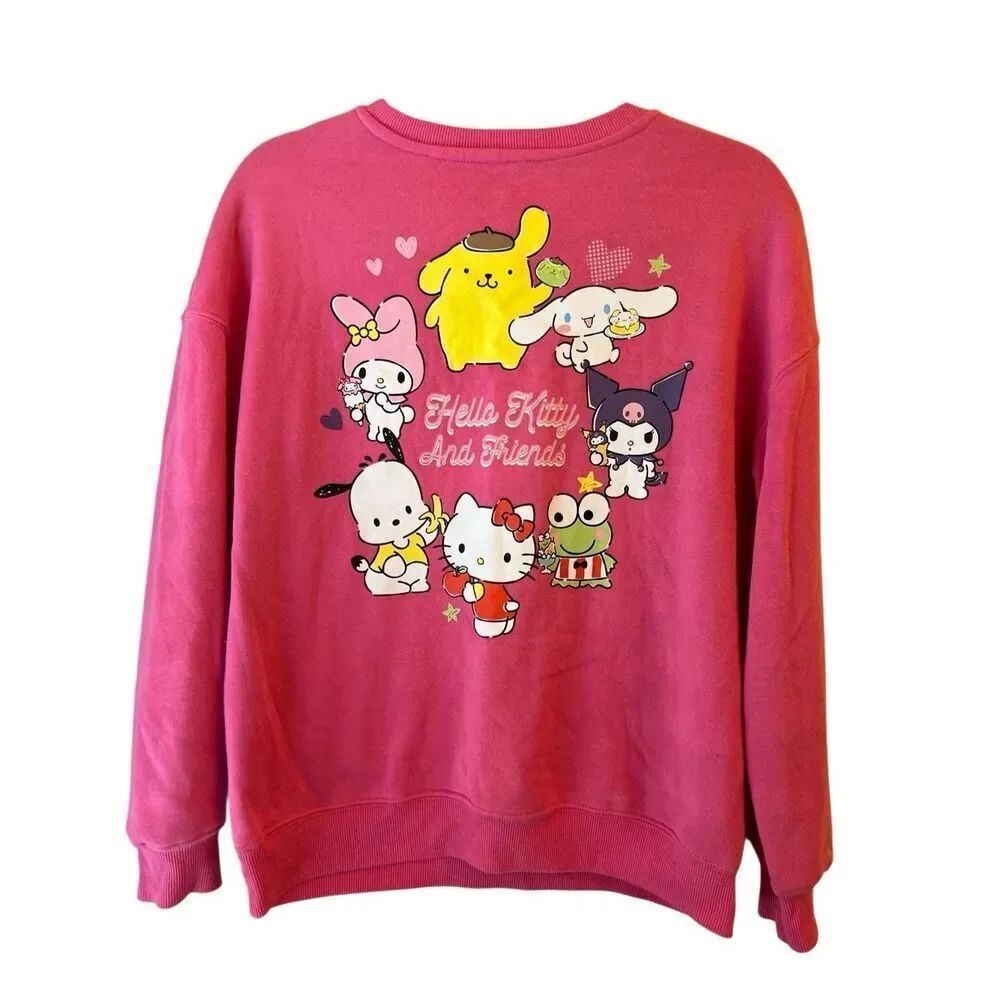 Sanrio Hello Kitty and Friends Pullover Sz S Kawaii Kuromi My Melody Keroppi
